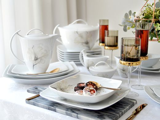Serwis obiadowy dla 12 osób 44 el. Akcent Magnolia G463