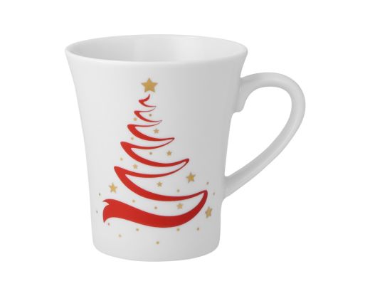 Kubek 340 ml Yvonne Choinka Zielono-Czerwona BN19 