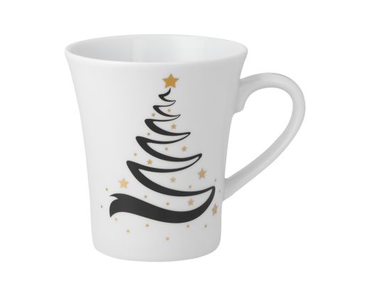 Kubek 340 ml Yvonne Choinka Czarno-Złota BN20 