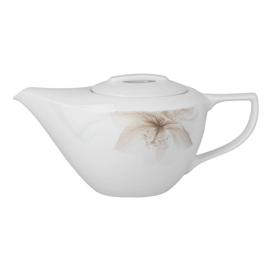 Biały czajnik porcelanowy Chodzież z kolekcji City Flower o pojemności 1 litra